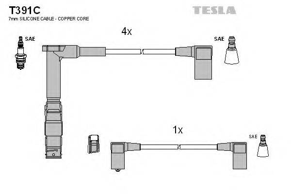 Комплект проводов зажигания TESLA T391C