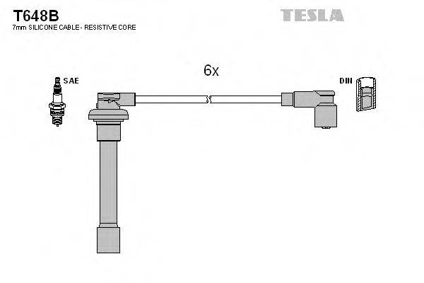 Комплект проводов зажигания TESLA T648B