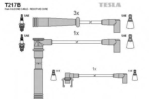 Комплект проводов зажигания TESLA T217B