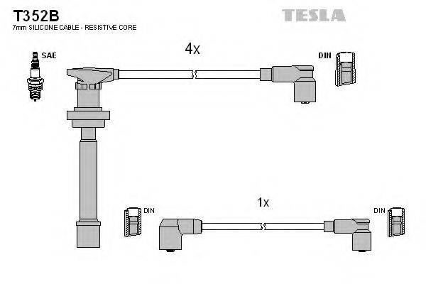 TESLA T352B Комплект дротів запалення