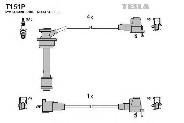 Комплект проводов зажигания TESLA T151P