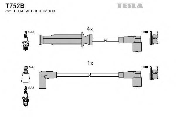 TESLA T752B Комплект проводов зажигания