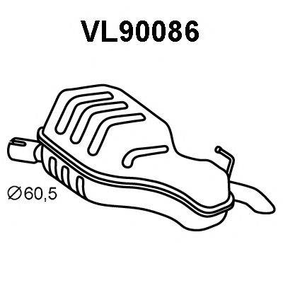 Глушитель выхлопных газов конечный VENEPORTE VL90086