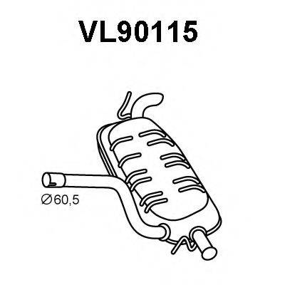 Глушитель выхлопных газов конечный VENEPORTE VL90115