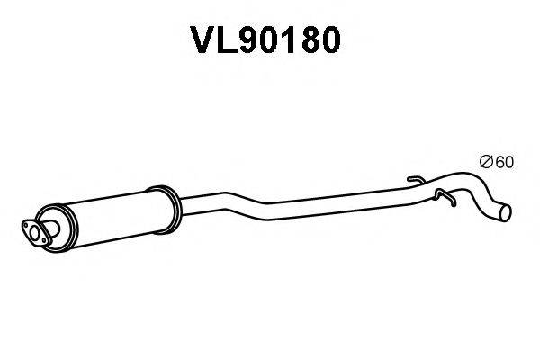 VENEPORTE VL90180 Средний глушитель выхлопных газов