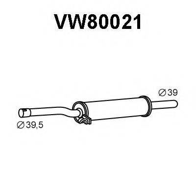 VENEPORTE VW80021 Середній глушник вихлопних газів
