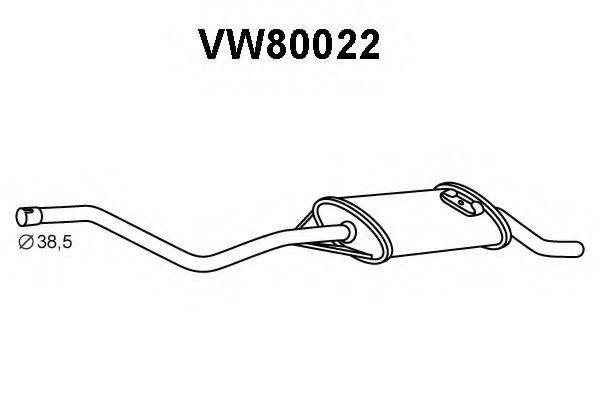 VENEPORTE VW80022 Глушник вихлопних газів кінцевий