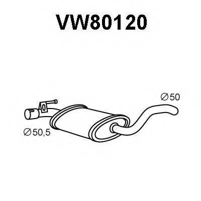 VENEPORTE VW80120 Средний глушитель выхлопных газов