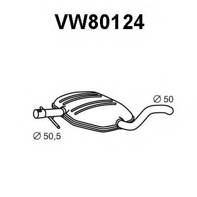 VENEPORTE VW80124 Средний глушитель выхлопных газов