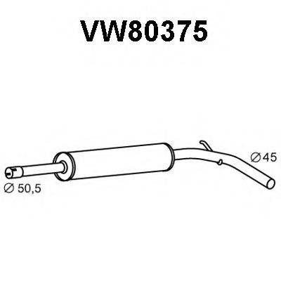 VENEPORTE VW80375 Средний глушитель выхлопных газов