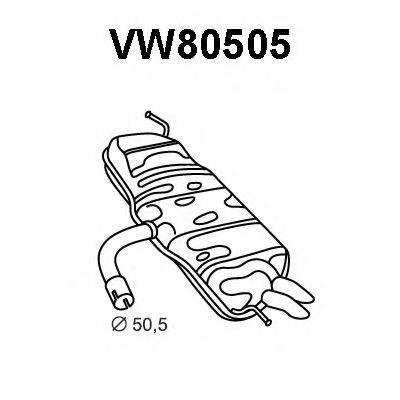 Глушитель выхлопных газов конечный VENEPORTE VW80505
