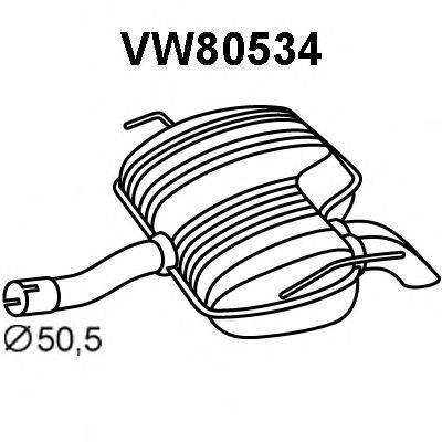 Глушник вихлопних газів кінцевий VENEPORTE VW80534