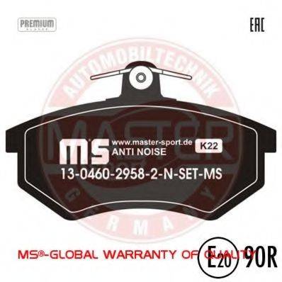 Комплект тормозных колодок, дисковый тормоз MASTER-SPORT 13046029582N-SET-MS