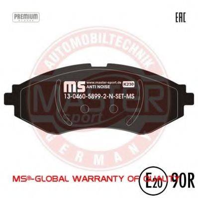 Комплект тормозных колодок, дисковый тормоз MASTER-SPORT 13046058992N-SET-MS