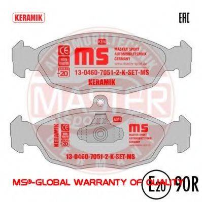 Комплект тормозных колодок, дисковый тормоз MASTER-SPORT 13-0460-7051-2-C-SET