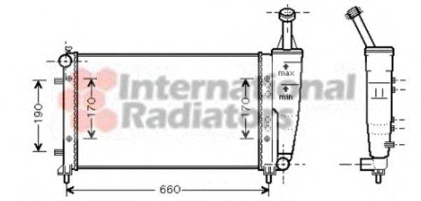 Радиатор, охлаждение двигателя VAN WEZEL 17002300