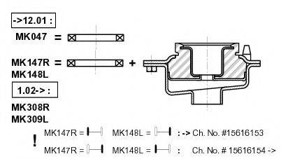 MONROE MK047 Подшипник качения, опора стойки амортизатора