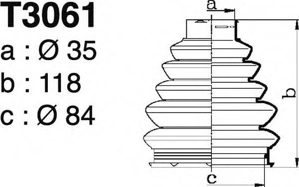 Комплект пильника, приводний вал DEPA T3061