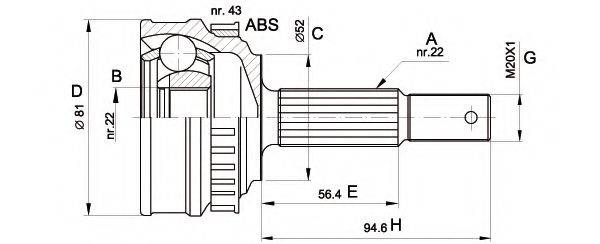 Шарнирный комплект, приводной вал OPEN PARTS CVJ5054.10