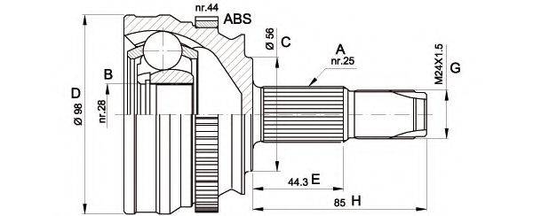 Шарнирный комплект, приводной вал OPEN PARTS CVJ5153.10