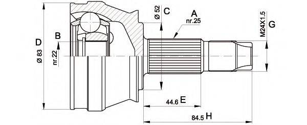 Шарнирный комплект, приводной вал OPEN PARTS CVJ5209.10