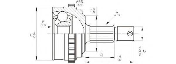 Шарнирный комплект, приводной вал OPEN PARTS CVJ5220.10