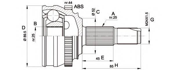 Шарнирный комплект, приводной вал OPEN PARTS CVJ5251.10