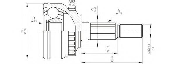 OPEN PARTS CVJ526310 Шарнирный комплект, приводной вал