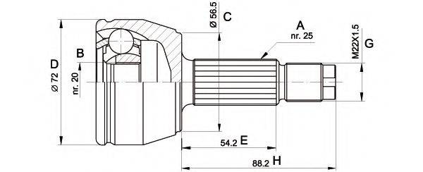 OPEN PARTS CVJ527710 Шарнірний комплект, приводний вал