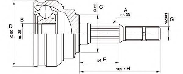 Шарнирный комплект, приводной вал OPEN PARTS CVJ5283.10
