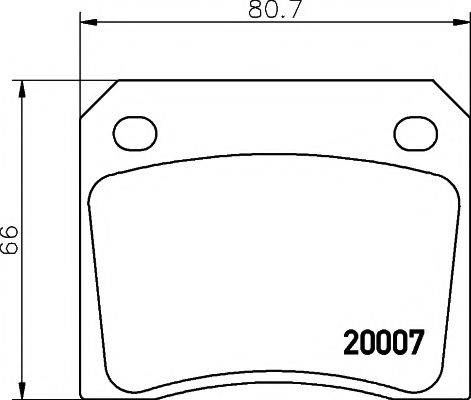 TEXTAR 2000702 Комплект тормозных колодок, дисковый тормоз