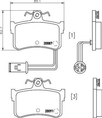 Комплект тормозных колодок, дисковый тормоз TEXTAR 2008701