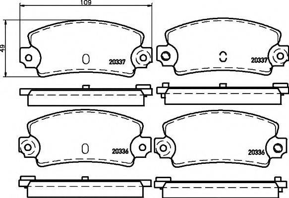 Комплект тормозных колодок, дисковый тормоз TEXTAR 2033602