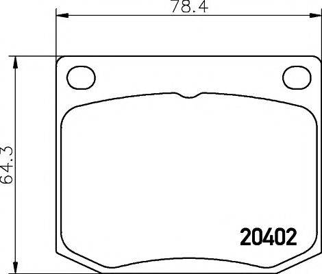 Комплект гальмівних колодок, дискове гальмо TEXTAR 2040201