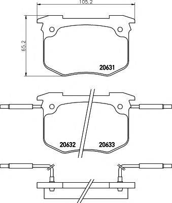 Комплект тормозных колодок, дисковый тормоз TEXTAR 2063101