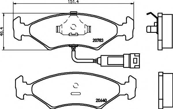 Комплект тормозных колодок, дисковый тормоз TEXTAR 2078302