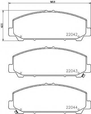 Комплект тормозных колодок, дисковый тормоз TEXTAR 2204201