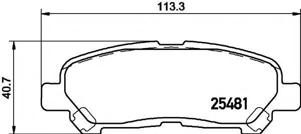 Комплект тормозных колодок, дисковый тормоз TEXTAR 2548103