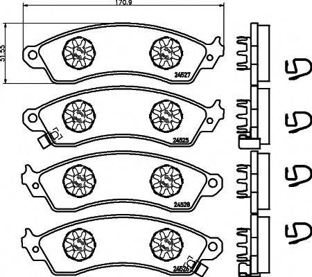TEXTAR 2452501 Комплект тормозных колодок, дисковый тормоз