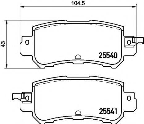 TEXTAR 2554001 Комплект тормозных колодок, дисковый тормоз