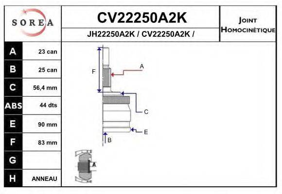 EAI CV22250A2K Шарнірний комплект, приводний вал