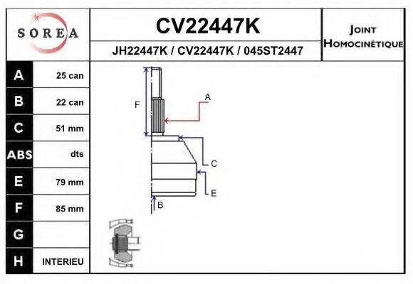 EAI CV22447K Шарнирный комплект, приводной вал