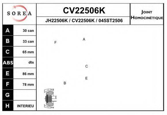 Шарнірний комплект, приводний вал EAI CV22506K