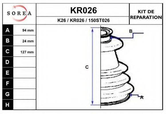 EAI KR026 Комплект пылника, приводной вал