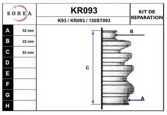 Комплект пильника, приводний вал EAI KR093