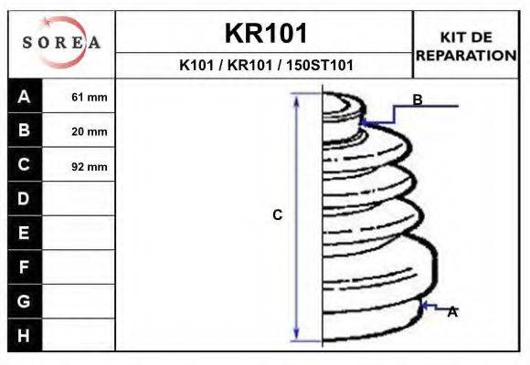 Комплект пылника, приводной вал EAI KR101