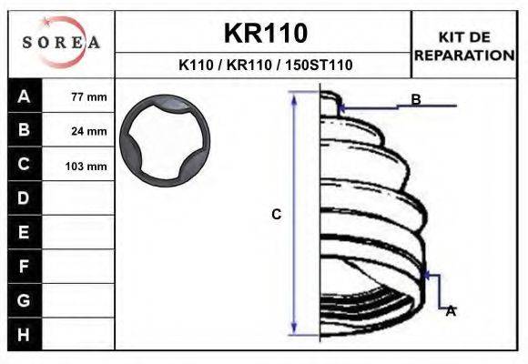Комплект пильника, приводний вал EAI KR110