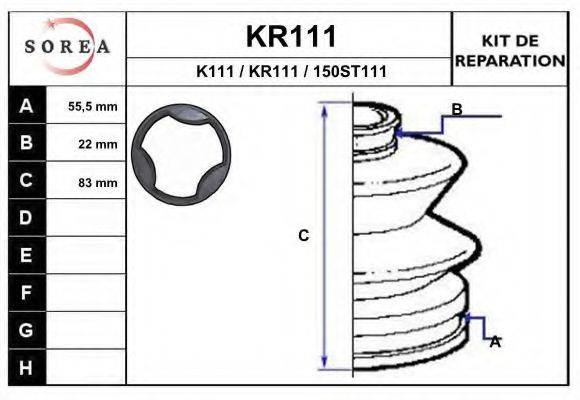 EAI KR111 Комплект пылника, приводной вал