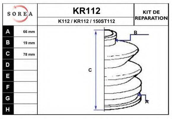 EAI KR112 Комплект пылника, приводной вал