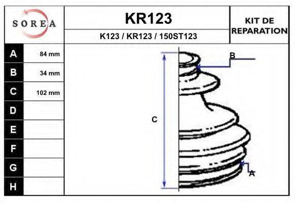 Комплект пильника, приводний вал EAI KR123